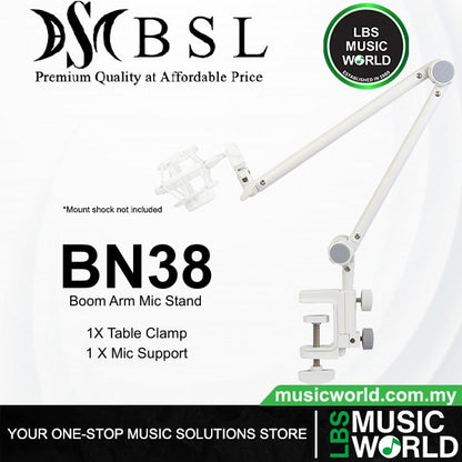 BSL BN38 Microphone Boom Arm Mic Stand with Table Mounting Clamp