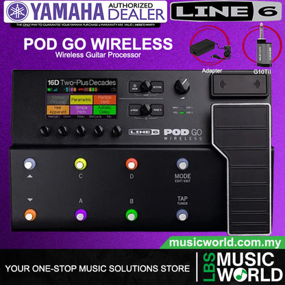 Line 6 POD GO Wireless Guitar Multi Effects Pedal Floor Processor and Amp Modeler with Relay G10TII