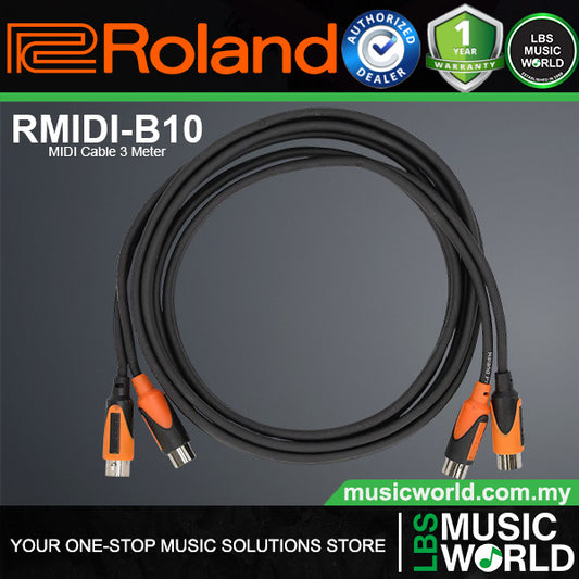 Roland RMIDI-B10 Black Series MIDI Cable - 10 Feet/3 Meter (RMIDI B10)