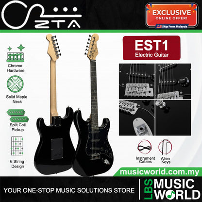 ZTA EST1 Stratocaster Electric Guitar Package Bundle Set with Tremolo