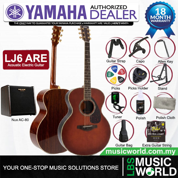 Yamaha LJ6 ARE 41'' Medium Jumbo Solid Spruce Acoustic Electric Guitar With Pickup Dark Tinted (LJ 6)