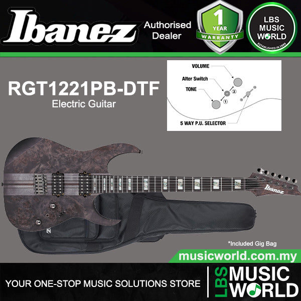 Ibanez RGT1221PB Premium RG Series Poplar Burl Electric Guitar With HH Pickups and Ebony Fingerboard