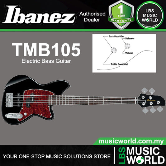 Ibanez TMB105 5 String Poplar Body Electric Bass with Jatoba Fretboard - Black