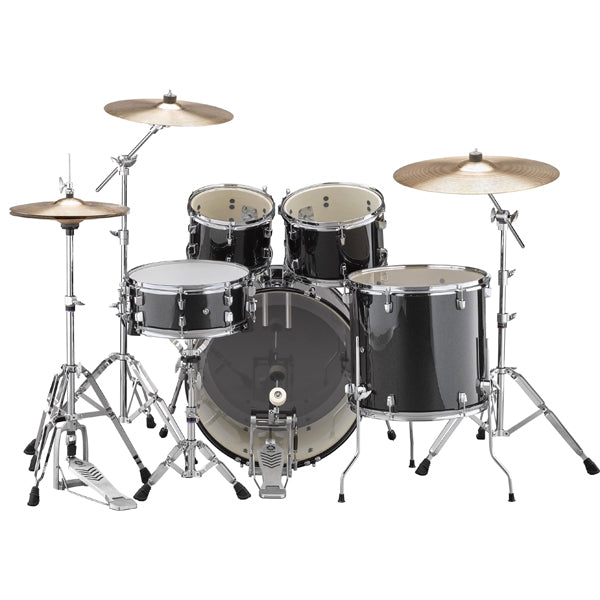 Yamaha Rydeen RDP2F5 5 Piece Acoustic Drum Set With Cymbal Package - Black Glitter