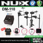 NUX DM-110 5 Piece Digital Electronic Drum Set with DA-30BT Monitor Speaker and Kick Pedal (DM110 DA30)