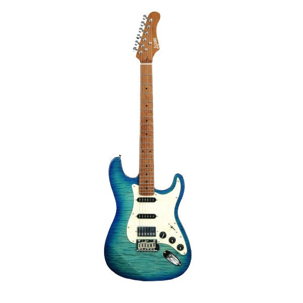 Luxars S-G25 HSS Alder Body Electric Guitar Roasted Maple Fretboard and Tremolo (S G25)