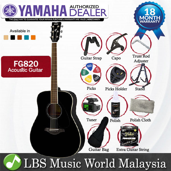 Yamaha FG820 41" Dreadnought Solid Spruce Top Acoustic Guitar