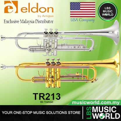 Eldon by Antigua TR213 Bb Trumpet Nickel Lacquer Plated Red Brass Bell with Case (TR213)