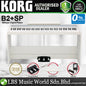 Korg B2+SP 88 Key Digital Piano Built In Speaker Package with Stand and Three Pedal White (B2 Plus)
