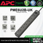 APC PME6U2B-UK Power Surge Protector 6 Way Extension Socket With 2 USB-A (PME6U2BUK)