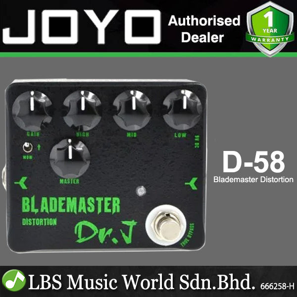 Joyo D-58 Dr.J Blademaster Distortion Guitar Effect Pedal (D58 D 58)