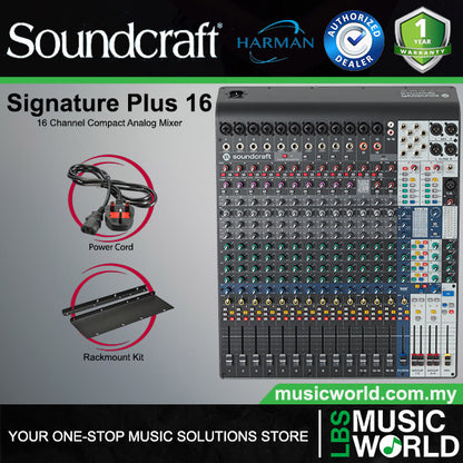 Soundcraft Signature Plus 16 Channel Professional Audio Mixer Compact Analogue Mixing With Effect