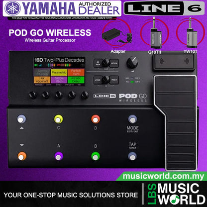 Line 6 POD GO Wireless Guitar Multi Effects Pedal Floor Processor and Amp Modeler with Relay G10TII