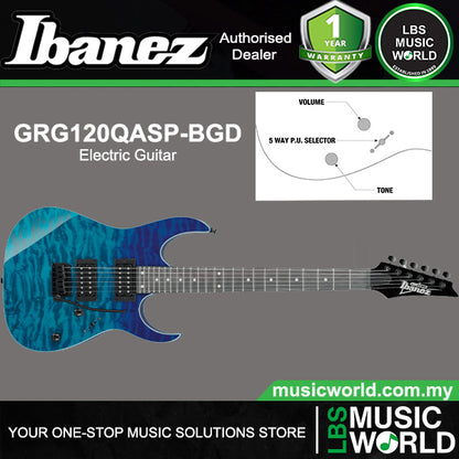 Ibanez GRG120QASP Poplar Body Electric Guitar HH Pickup with Tremolo (GRG120 QASP)