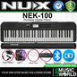 Nux NEK-100 61 Keys Portable Digital Electronic Keyboard with Touch Response and Bluetooth (NEK100)