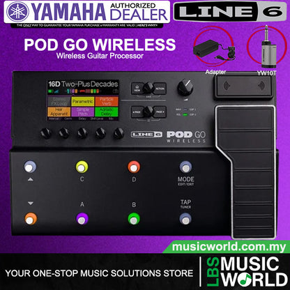 Line 6 POD GO Wireless Guitar Multi Effects Pedal Floor Processor and Amp Modeler with Relay G10TII