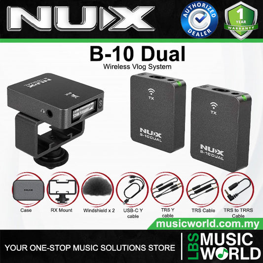 Nux B-10 Dual Vlog 2.4GHz Wireless Microphone System (B10)