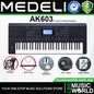 Medeli AK603 61 Keys Professional Arranger Workstation Keyboard with Complete Full Package - Black