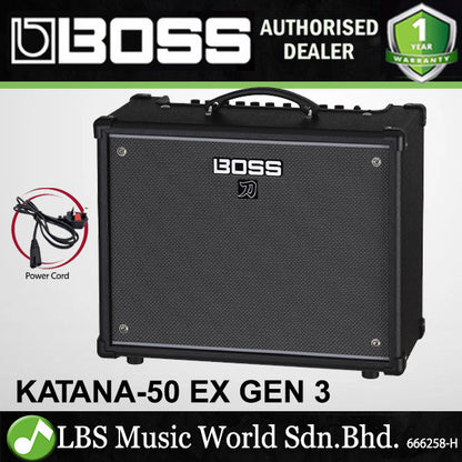 Boss Katana 50 EX Gen 3 50 Watt 1X12 Inch Guitar Combo Amp Spaker Amplifier - (KTN-50EX KTN 50)
