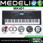 Medeli MK401 61 Keys Portable Keyboard Full Complete Package with Touch Response - Black