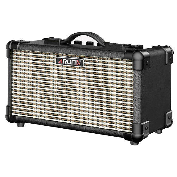 Aroma TM-15 15 Watt Mini Amp Electric Guitar Amplifier Speaker With Bluetooth and Rechargeable Battery - Black (TM15)