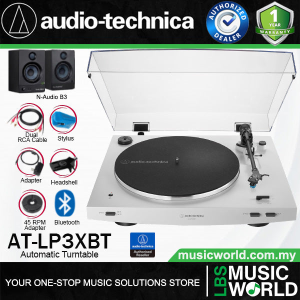 Audio Technica AT-LP3XBT Fully Automatic Belt Drive Analogue Bluetooth Turntable Black Disc Player (ATLP3XBT AT LP3XBT)