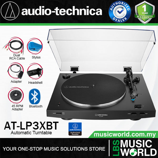 Audio Technica AT-LP3XBT Fully Automatic Belt Drive Analogue Bluetooth Turntable Black Disc Player (ATLP3XBT AT LP3XBT)