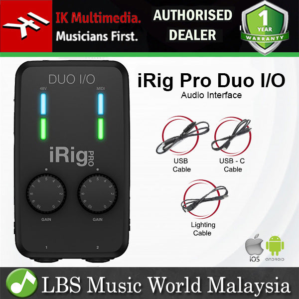 IK Multimedia iRig Pro Duo I/O 2 Channel Audio MIDI Interface for iOS, Android, Mac and PC