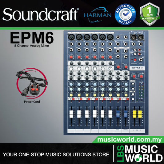 Soundcraft EPM6 8 Channel Analog Mixer with 6 Mic Preamps (EPM 6)