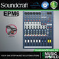 Soundcraft EPM6 8 Channel Analog Mixer with 6 Mic Preamps (EPM 6)