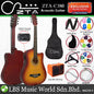 ZTA 38 Inch Acoustic Guitar Sunburst EQ Pickup Cutaway Starter Pack Folk Guitar Bundle With Plug In Amp Equalizer and MA10A Amplifier