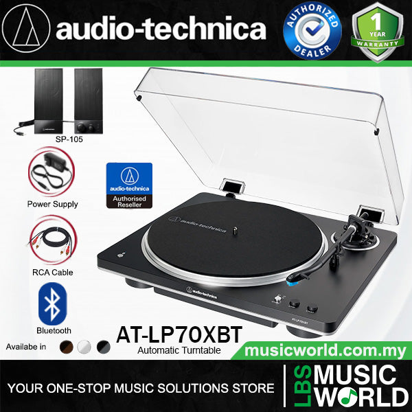 Audio Technica AT-LP70XBT Black Fully Automatic Wireless Bluetooth Belt Drive Turntable (ATLP70XBT LP70X LP70)