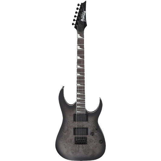 Ibanez GRG121PAR Okoume Body Poplar Burl Top Electric Guitar with HH Pickup - Deep Dusk Burst Flat