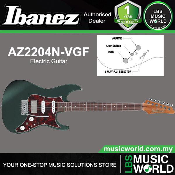 Ibanez AZ2204N Alder Body Prestige Electric Guitar with HSS Pickup and Gotoh Tremolo