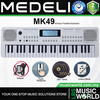 Medeli MK49 49 Keys Portable Keyboard Basic Package with Adapter