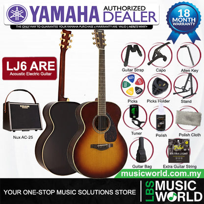 Yamaha LJ6 ARE 41'' Medium Jumbo Solid Spruce Acoustic Electric Guitar With Pickup Sunburst (LJ 6)