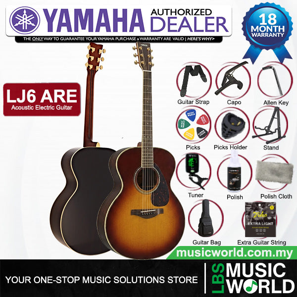 Yamaha LJ6 ARE 41'' Medium Jumbo Solid Spruce Acoustic Electric Guitar With Pickup Sunburst (LJ 6)