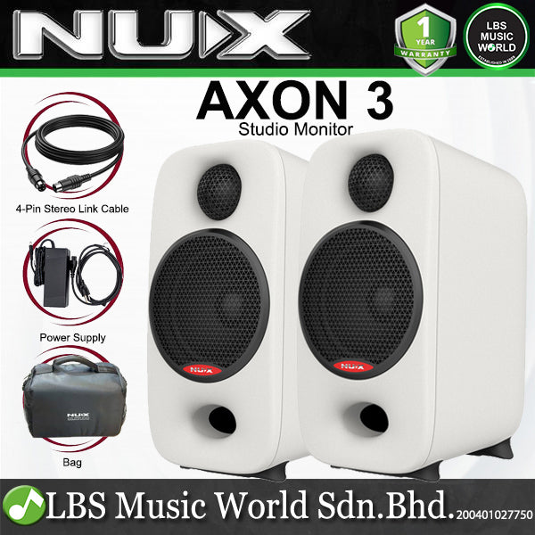 NUX AXON 3 90 Watt 2 Way Lightweight Bluetooth Powered Studio Monitor with Carrying Bag