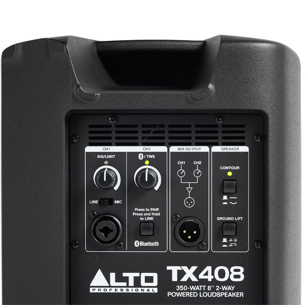 Alto Professional TX408 350W 8 Inch Powered Loudspeaker Built in Bluetooth with Stand and Cable