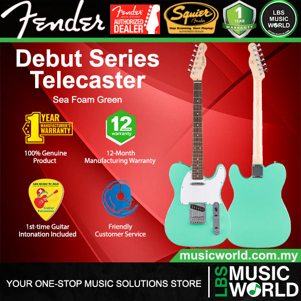 Squier by Fender Debut Telecaster Electric Guitar with White Pickguard Laurel FB