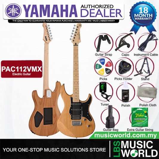 Yamaha PAC112VMX Alder SSH Pickup Electric Guitar Yellow Natural Satin with Pickup and Pickguard
