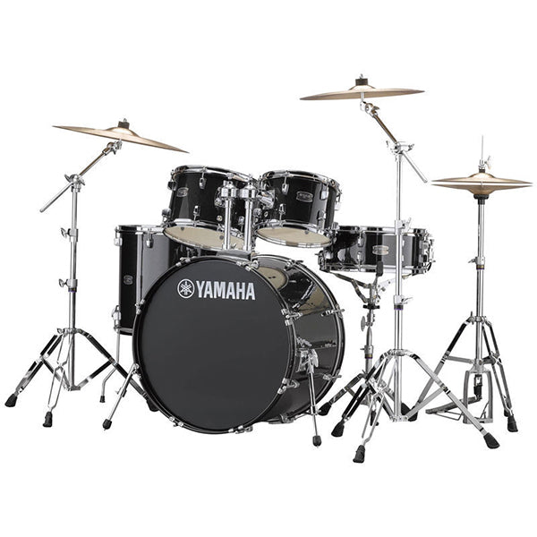 Yamaha Rydeen RDP2F5 5 Piece Acoustic Drum Set With Cymbal Package and Double Pedal - Black