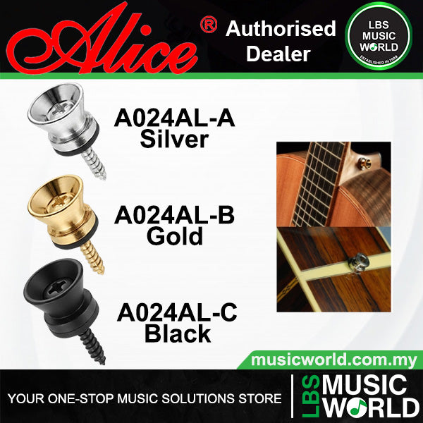 Alice A024AL Pro Set Strap Button For Guitar Acoustic Classical Bass Ukulele Aluminum Alloy (A0 24AL)