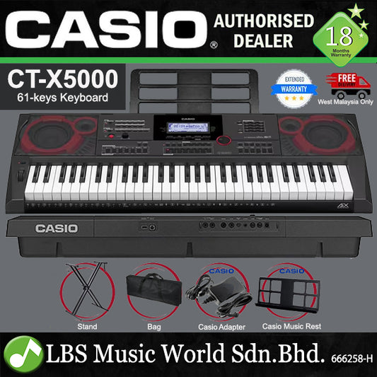 CASIO CT-X5000 61 Key Portable Keyboard Premium Bundle (CTX5000 CTX 5000)