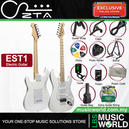 ZTA EST1 Stratocaster Electric Guitar Package Bundle Set with Tremolo