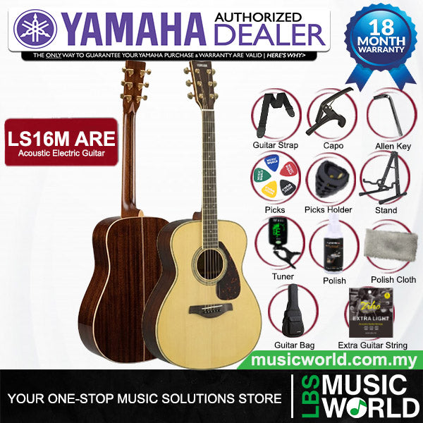 Yamaha LS16M ARE 41'' Concert Solid Spruce Acoustic Electric Guitar With Pickup (LS 16M)