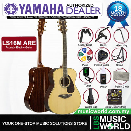 Yamaha LS16M ARE 41'' Concert Solid Spruce Acoustic Electric Guitar With Pickup (LS 16M)