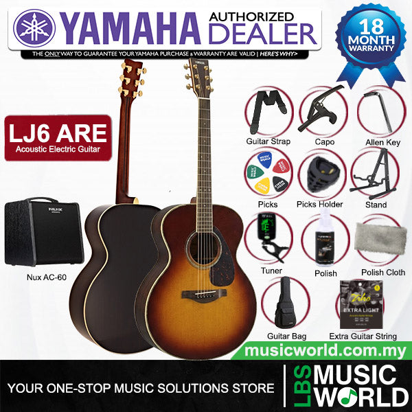 Yamaha LJ6 ARE 41'' Medium Jumbo Solid Spruce Acoustic Electric Guitar With Pickup Sunburst (LJ 6)