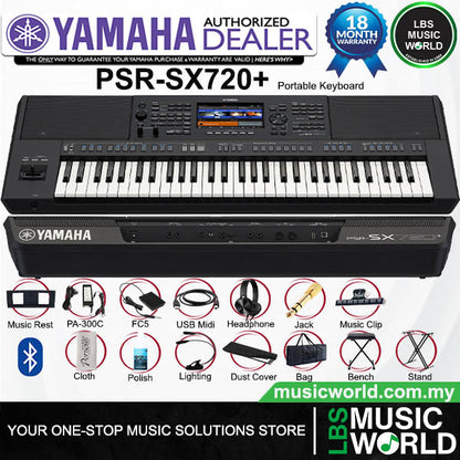 Yamaha PSR-SX720+ 61 Key Arranger Workstation Keyboard with Bluetooth (PSRSX720+)