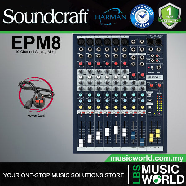 Soundcraft EPM8 10 Channel Analog Mixer with 8 Mic Preamps (EPM 8)